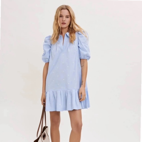 Maje Dresses & Skirts - Maje heart embroidery puff sleeve dress